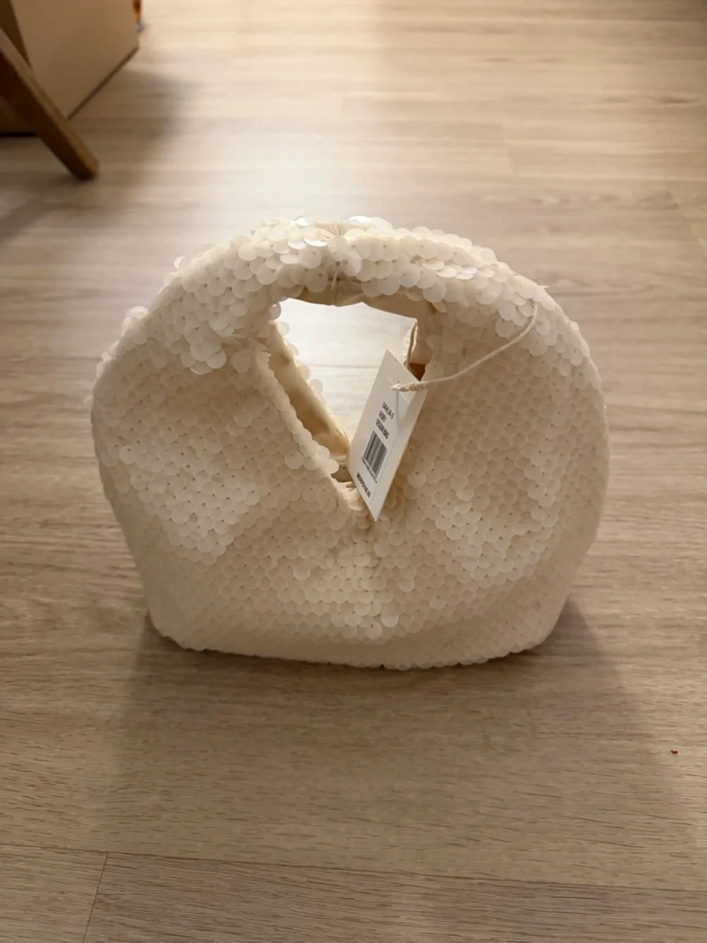 Dolce Vita Cream Sequin Hobo Bag